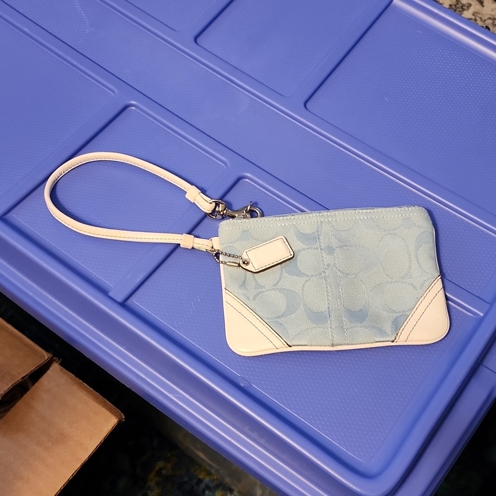 Coach classic blue wristlet